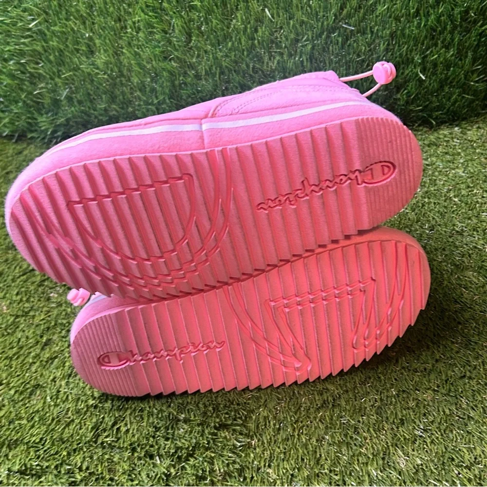 Champion Rally Bootie‎ Kids 7Y Pink Candy Chalk White Quilted Faux Fur CP100350Y